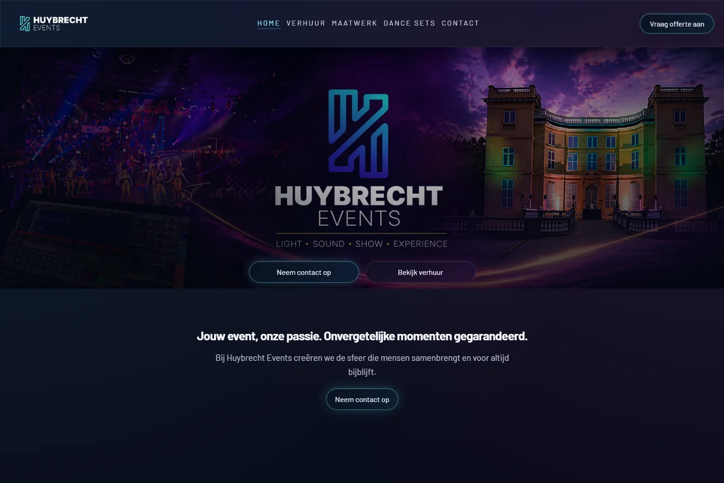 Websitepreview van Huybrecht Events